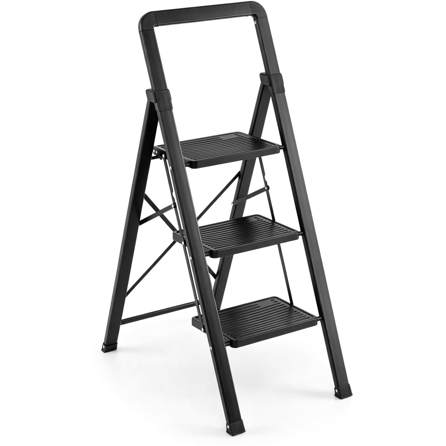3-Step Folding Step Stool with Wide Anti-Slip Pedals