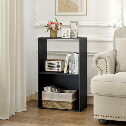 3-Tier Bookshelf with Open Storage Compartments