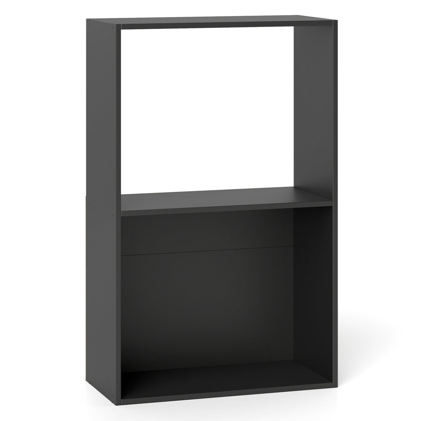3-Tier Bookshelf with Open Storage Compartments