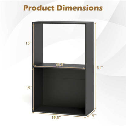 3-Tier Bookshelf with Open Storage Compartments
