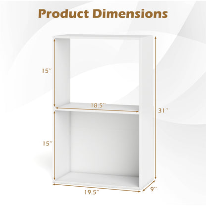 3-Tier Bookshelf with Open Storage Compartments