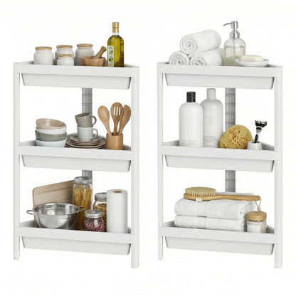 3-Tier Corner Shower Caddy 2-Pack with Detachable Design-White