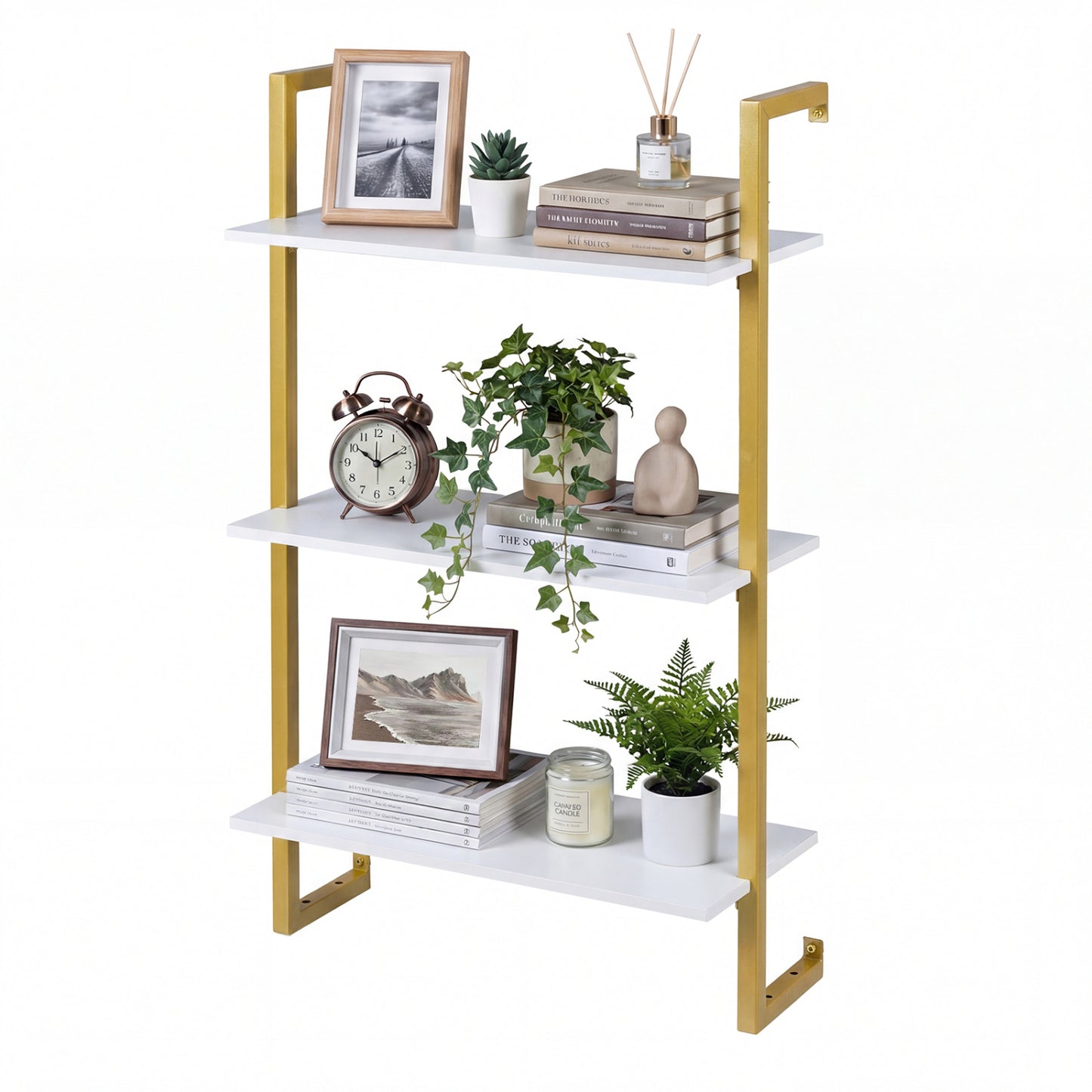 3-Tier Floating Modern Kitchen Shelf for Living Room Home Office and Bathroom