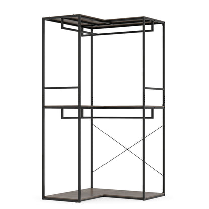 3-Tier Heavy Duty Clothes Rack with 3 Shelves & 2 Hanging Racks