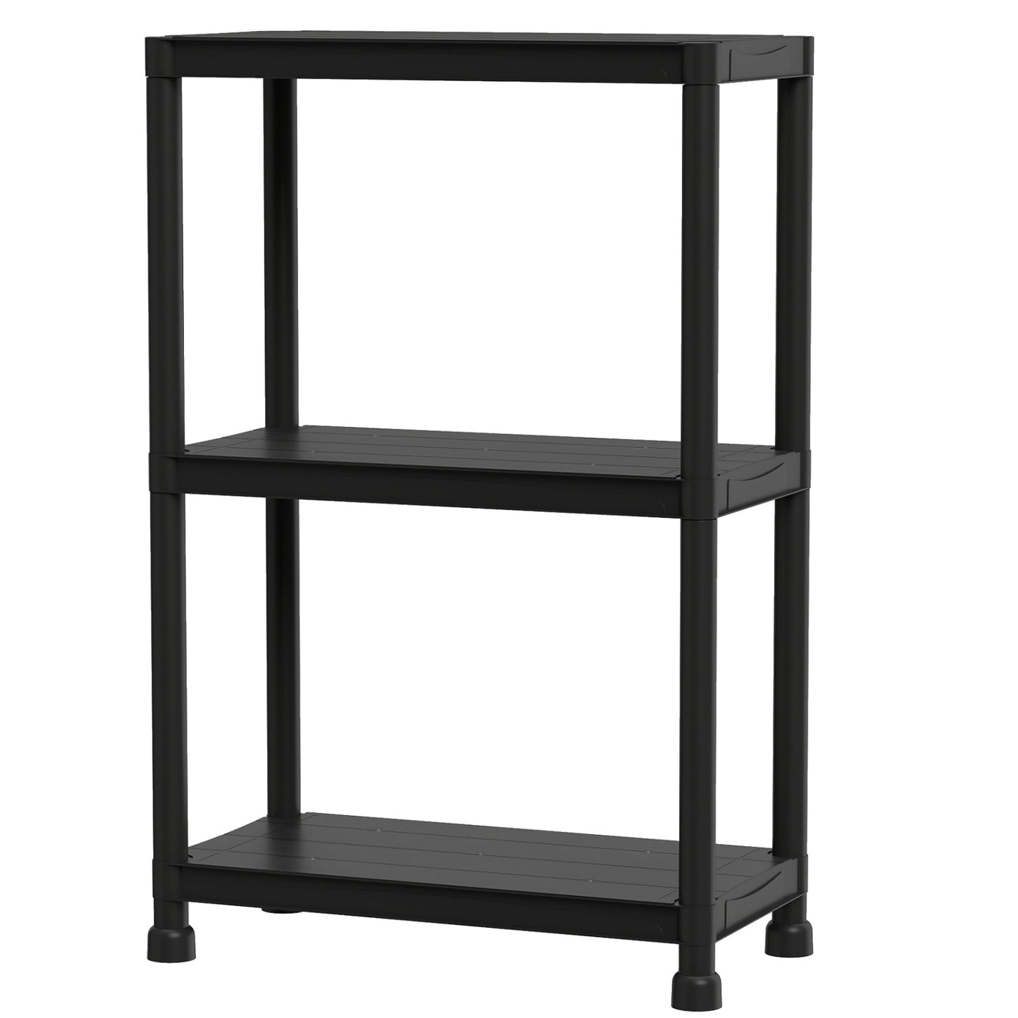 3-Tier Heavy-Duty Plastic Storage Shelves Freestanding Garage Shelving Unit