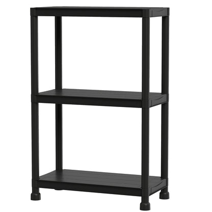 3-Tier Heavy-Duty Plastic Storage Shelves Freestanding Garage Shelving Unit