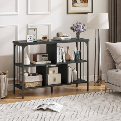 3-Tier Horizontal Cubby Bookshelf with Open Shelves