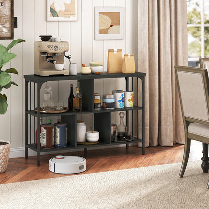 3-Tier Horizontal Cubby Bookshelf with Open Shelves