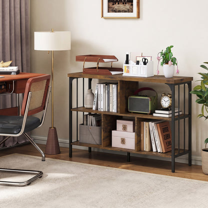3-Tier Horizontal Cubby Bookshelf with Open Shelves