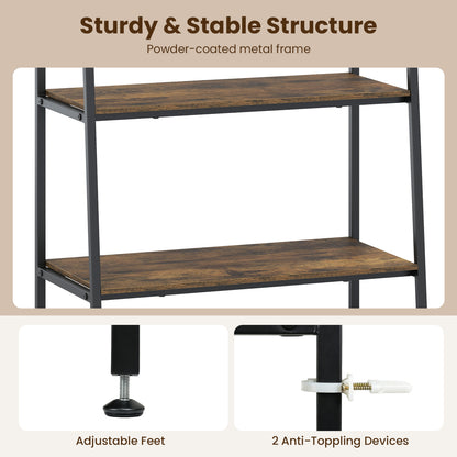 3-Tier Ladder Shelf and Corner Shelf Set with Metal Frame