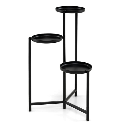 3-Tier Metal Plant Stand Indoor Outdoor Tall Corner Flower Pot Holder Display Rack
