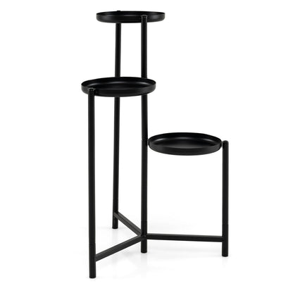 3-Tier Metal Plant Stand Indoor Outdoor Tall Corner Flower Pot Holder Display Rack