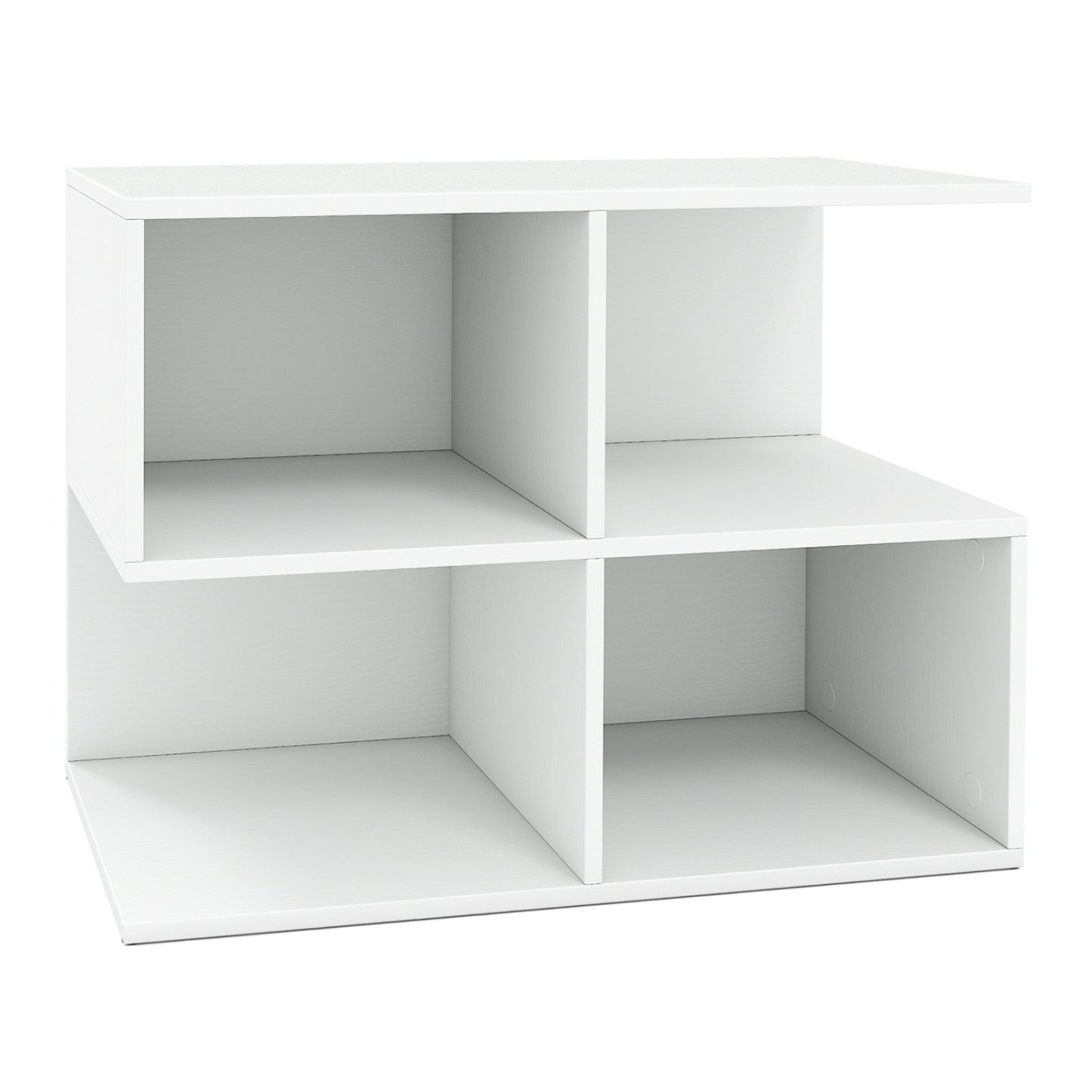 3-Tier S-Shaped End Table with 4 Storage Cubes