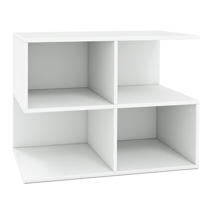 3-Tier S-Shaped End Table with 4 Storage Cubes