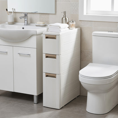 Narrow Storage Cabinet with Drawers and Removable Dividers