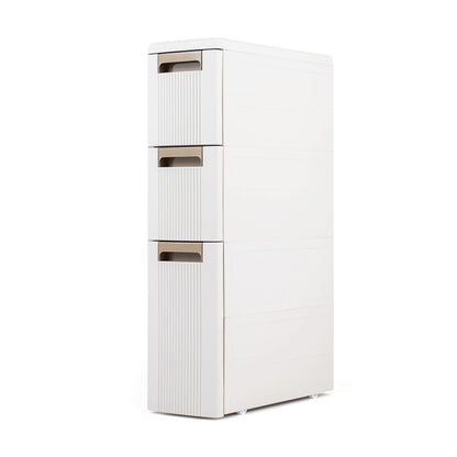 Narrow Storage Cabinet with Drawers and Removable Dividers