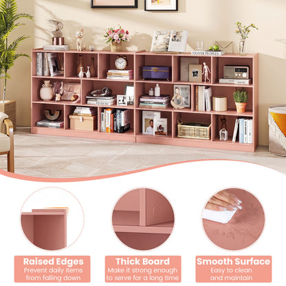 3-Tier Open Bookcase with 8 Cube Storage Shelves