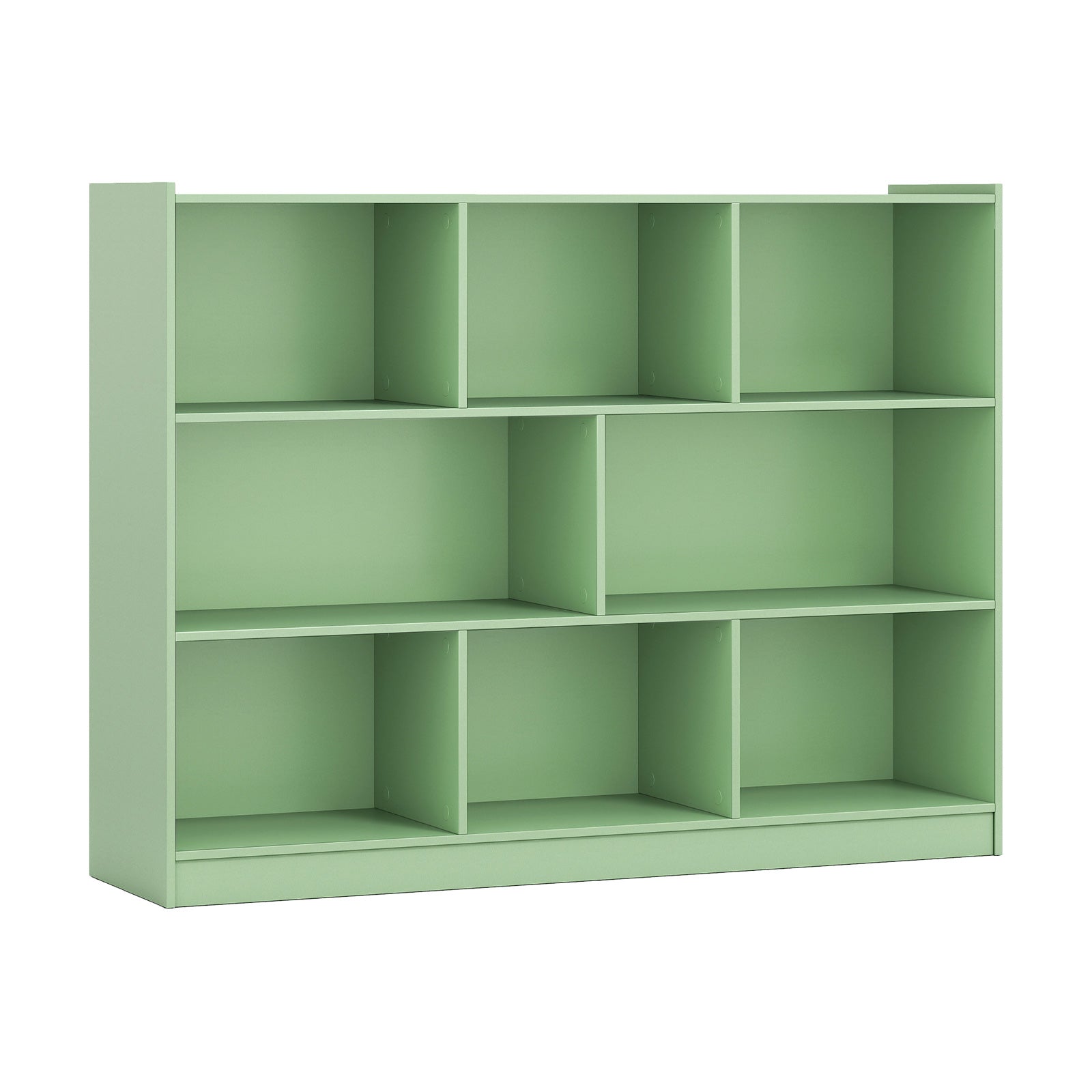 3-Tier Open Bookcase 8-Cube Floor Standing Storage Shelves-Blue - Green