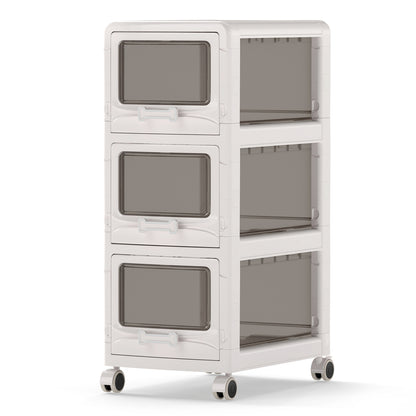 Rolling Storage Cart with Drawers and Lockable Wheels