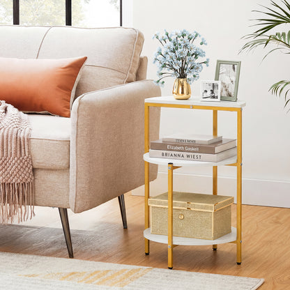 3-Tier Round End Table for Small Space and Bedroom Room-Set of 1