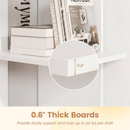 3 Tier Wooden Bookshelf with Anti-Tipping Kit-White