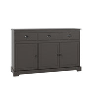 3 Drawers Sideboard Buffet Storage with Adjustable Shelves-Brown