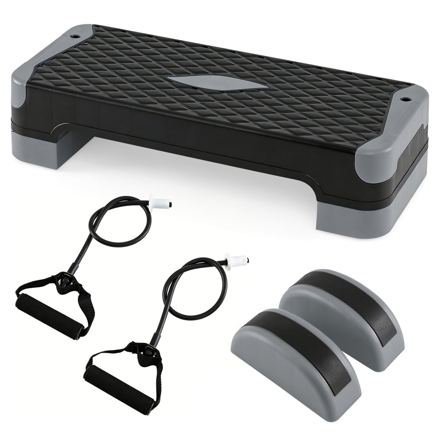 3-in-1 Aerobic Step Platform with Risers and Balance Trainers