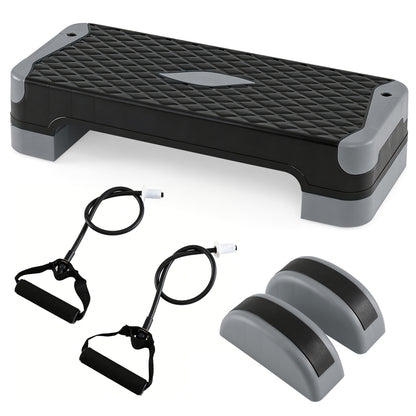 3-in-1 Aerobic Step Platform with Risers and Balance Trainers