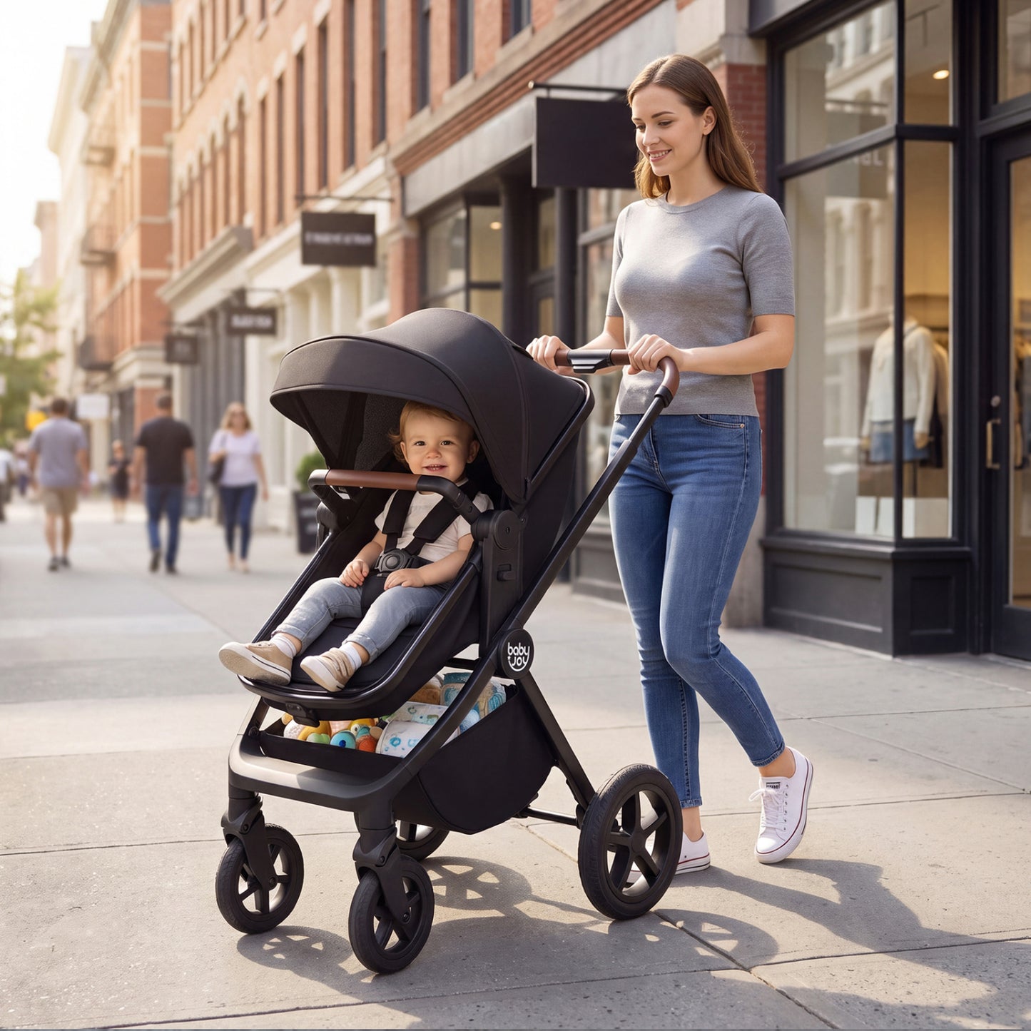 3-in-1 Convertible High Landscape Bassinet Stroller