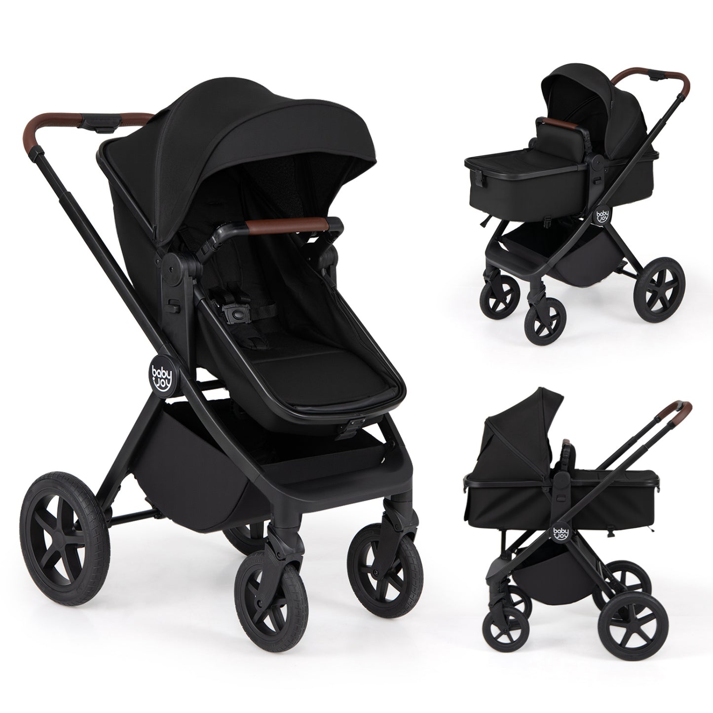 3-in-1 Convertible High Landscape Bassinet Stroller