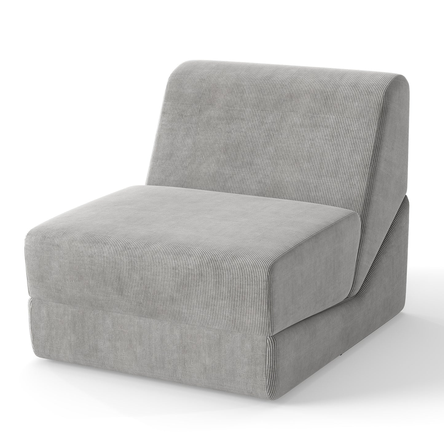 3-in-1 Folding Sofa Bed with Washable Zippered Cover-Gray