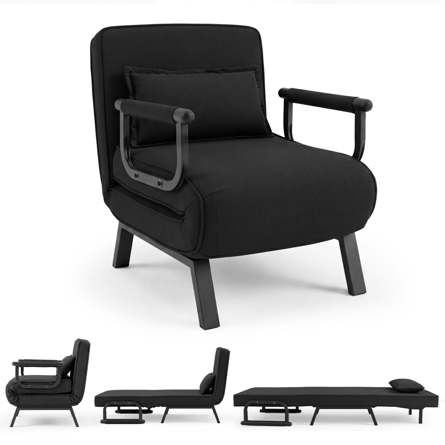 3-in-1 Folding Sofa Bed with Adjustable Backrest