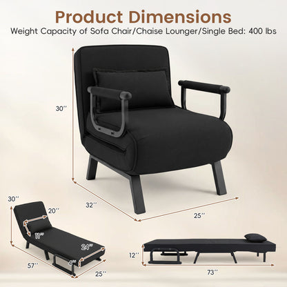 3-in-1 Folding Sofa Bed with Adjustable Backrest