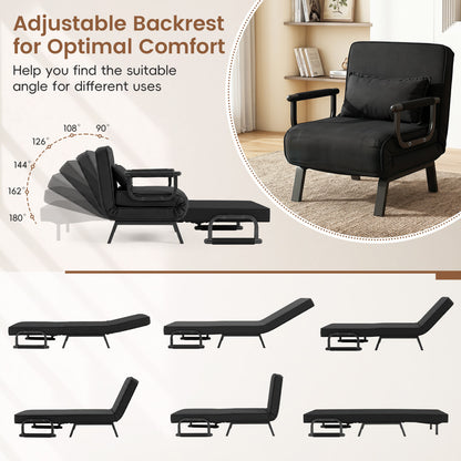 3-in-1 Folding Sofa Bed with Adjustable Backrest