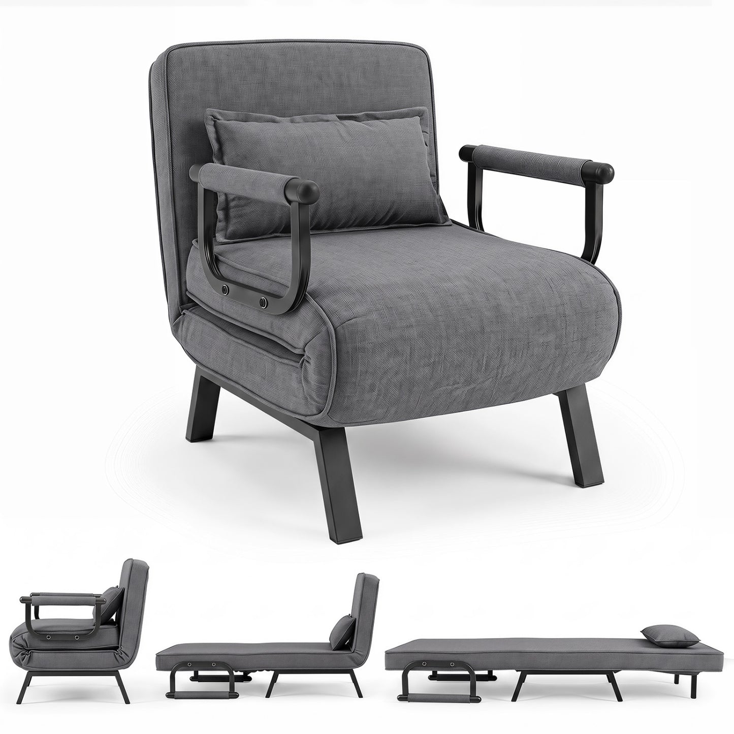 3-in-1 Folding Sofa Bed with Adjustable Backrest