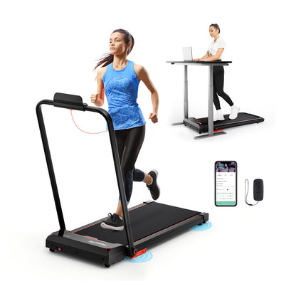 3 in 1 Folding Treadmill with Remote Control and LED Display-Red - Red