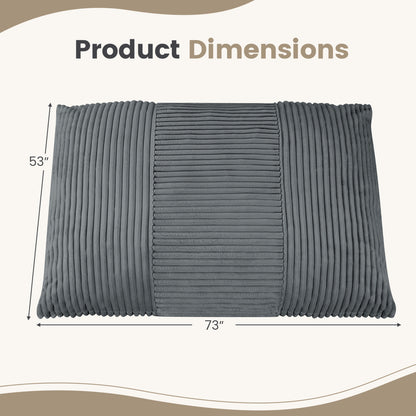 3-in-1 Convertible Bean Bag Chair with Corduroy Fabric