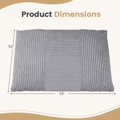 3-in-1 Convertible Bean Bag Chair with Corduroy Fabric