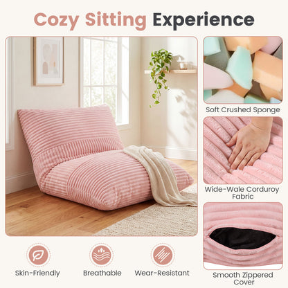 3-in-1 Convertible Bean Bag Chair with Corduroy Fabric