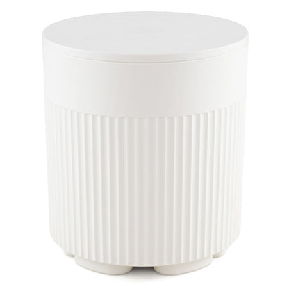 Outdoor Cooler Side Table with Fluted Design - 6.2 Gallon