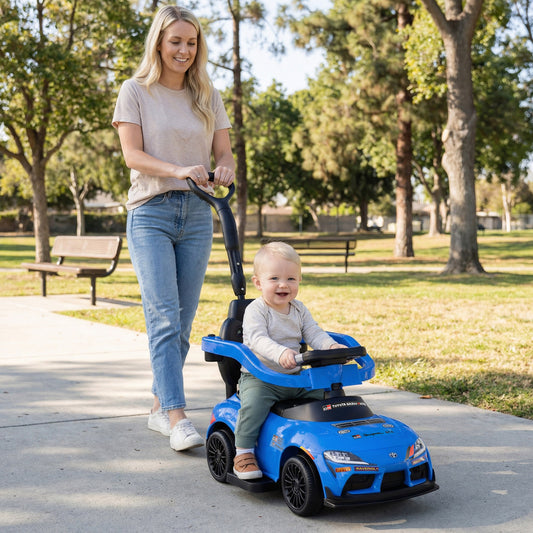 3-in-1 Toyota Licensed Foot-to-Floor Stroller Sliding Walking Toy-Blue