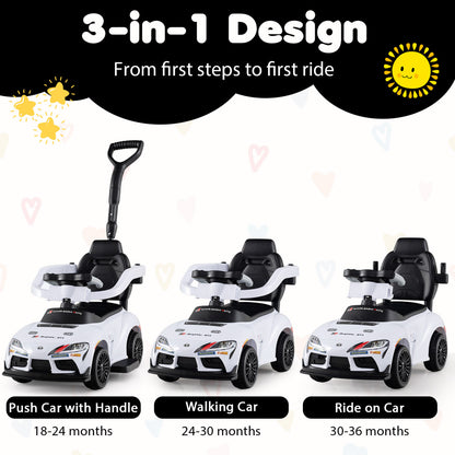 3-in-1 Toyota Licensed Foot-to-Floor Stroller Sliding Walking Toy-White