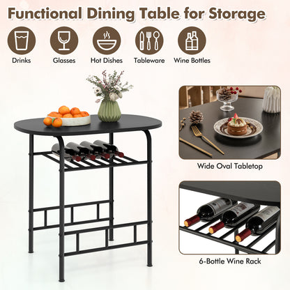 3 pcs Home Kitchen Bistro Pub Dining Table 2 Chairs Set-Black