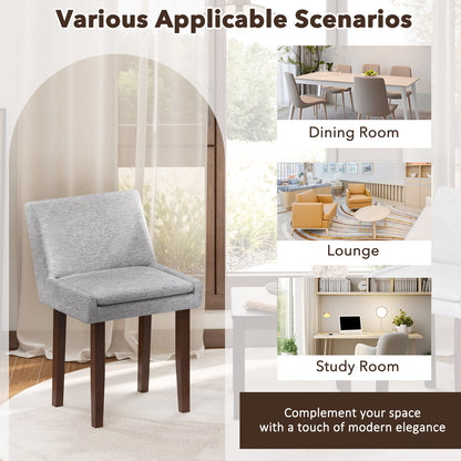 3-Piece Accent Table and Chair Set for Kitchen and Living Room-Brown & Gray