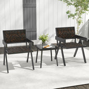 3 Pieces Patio PE Wicker Bistro Set with Quick-Drying Foam-Black