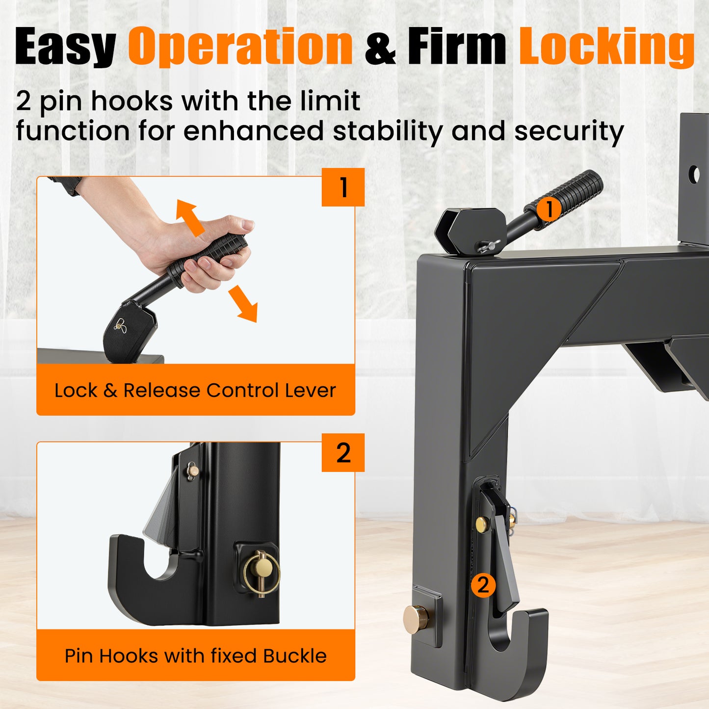 3-Point Quick Hitch with 5 Level Adjustable Bolt for Farming