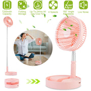 Pink Portable Folding Desk Table Fan