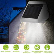 LED Solar Powered Stair Lights Dusk-To-Dawn Waterproof Garden Pathway Patio Fence Lamp