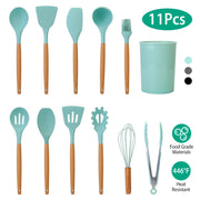 11Pcs Silicone Cooking Utensil Set