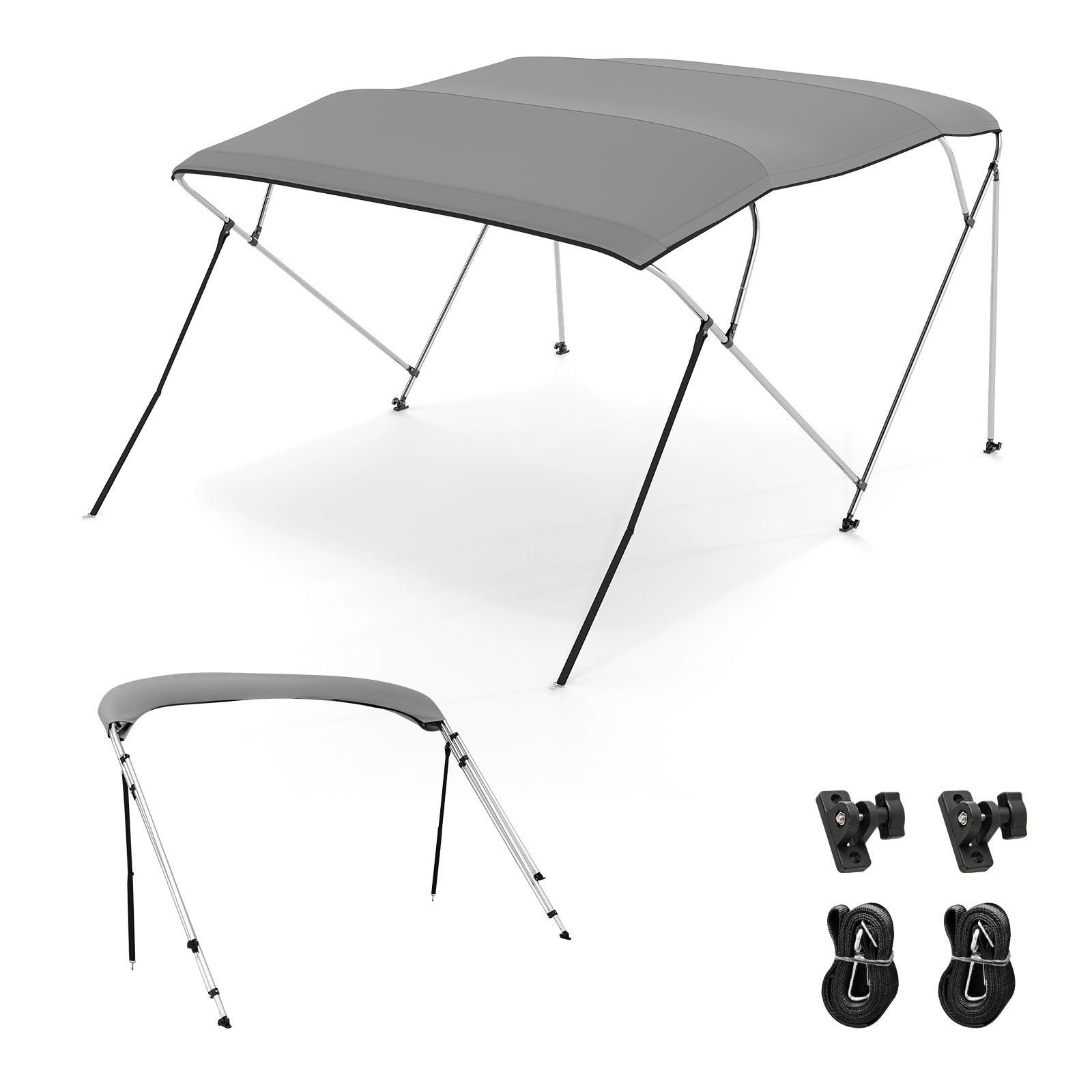 3-Bow/4-Bow Boat Bimini Top Sun Shade Boat Canopy with Storage Boot-3-Bow - Bow